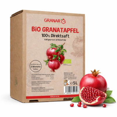 2 x 5 Liter-Box Bio Granatapfel Direktsaft von Granar BIO