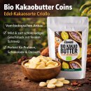 250g Bio Roh Kakaobutter Coins von Copaya
