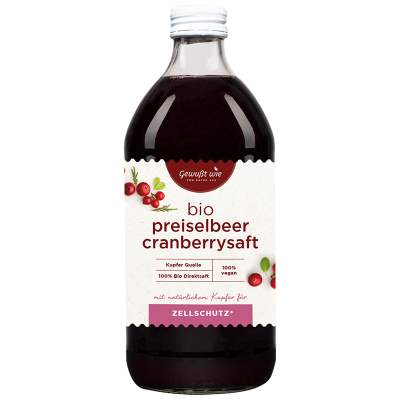 500ml Bio Cranberry Preiselbeer Direktsaft von Gewußt wie