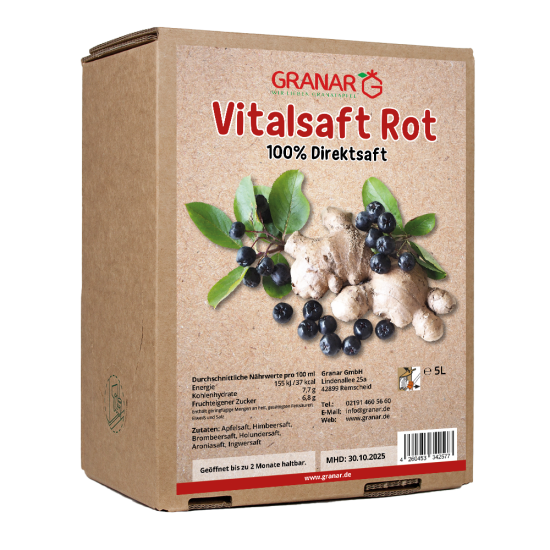 5 Liter-Box VitalDrink Ingwer & Aronia "Rot" von Granar