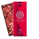 75g Bio Schokolade mit gefriergetrockneten Erdbeeren 73% Kakao von CHOCQLATE