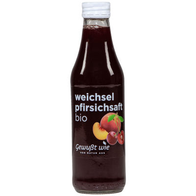 6 x 250ml Bio Weichsel Pfirsich Direktsaft von Gewußt wie