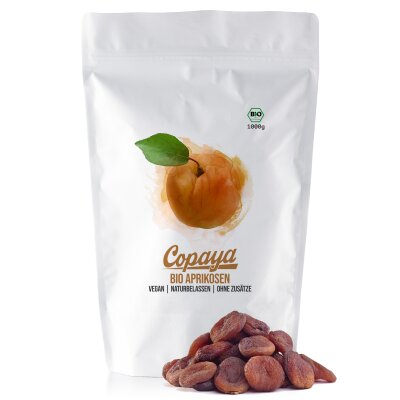 500g Getrocknete Bio Jumbo Aprikosen (ungeschwefelt) von Copaya