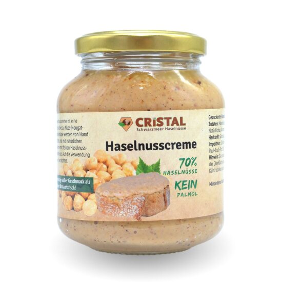 300g Premium Haselnusscreme von Cristal Schwarzmeer Haselnüsse Achtung MHD 24.05.24