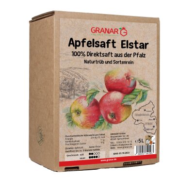 5 Liter-Box Apfel Direktsaft Elstar aus der Pfalz